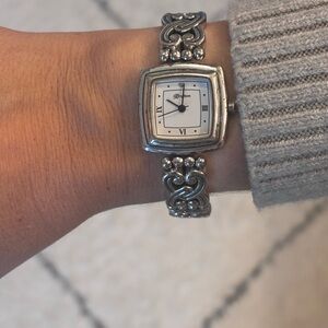 Brighton Silver Watch with Intricate Band